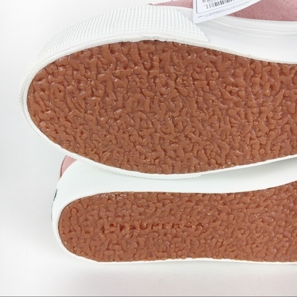 NEW Superga 2790 SUECOTLINW Pink Peach Suede Leather Platform Sneakers Shoes 9.5